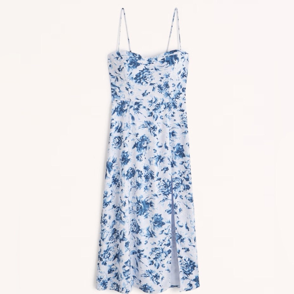 Abercrombie & Fitch Camille blue floral midi dress